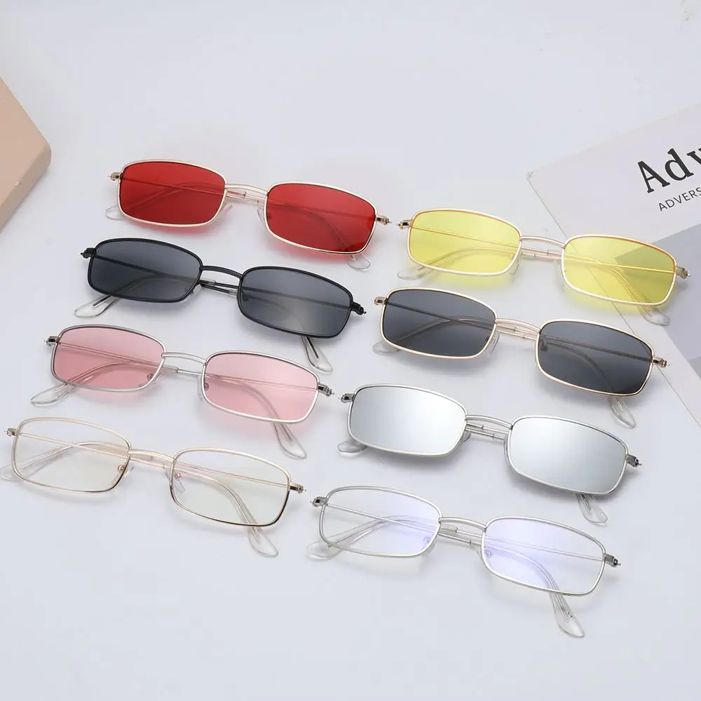 

Goggles Eyewear Clear Lens Small Oval Women's Sunglasses Vintage Rectangle Sunglasses Brand Shades Metal Sun Glasses