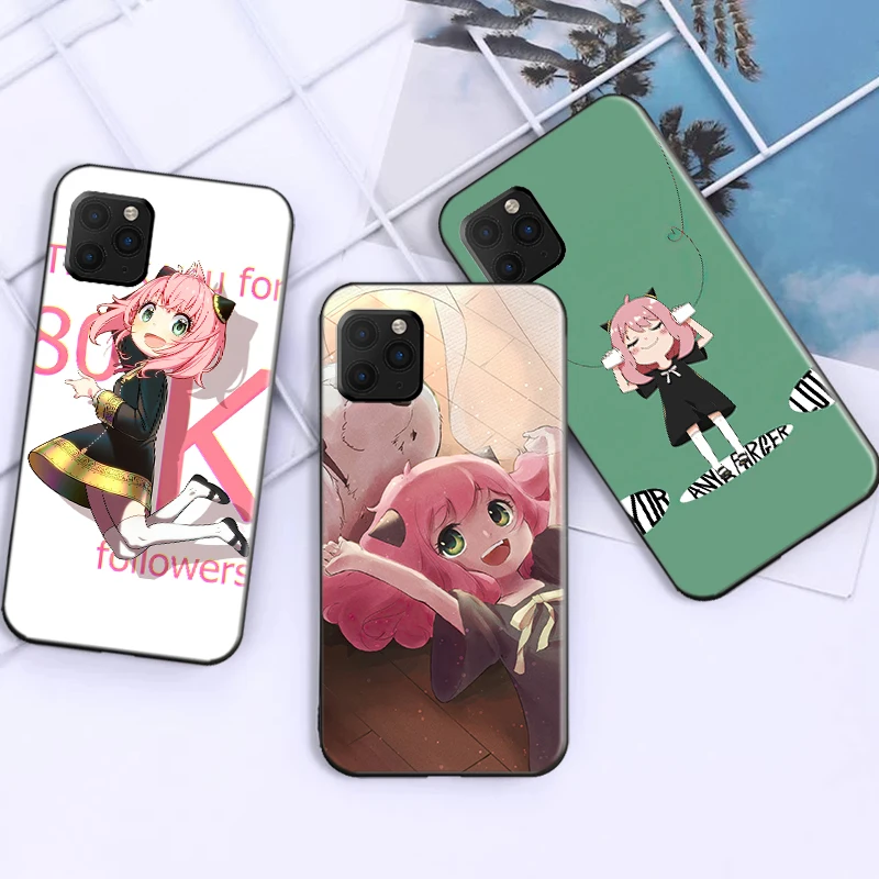 

SPY×FAMILY Anime Phone Case For Funda iPhone 11 13 Pro Max 12 Mini X XR XS Max 6 6s 7 8 Plus Soft Coque Carcasa Black Celular