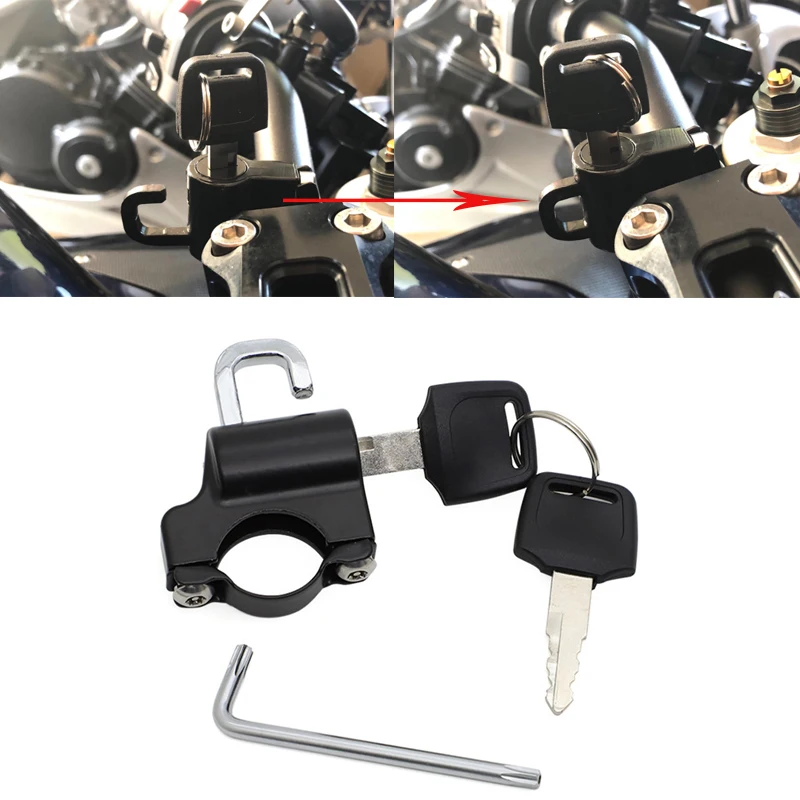 

1Set Anti-theft Helmet Lock Security For 7/8'' 22mm Handlebar fit Honda Yamaha Kawasaki Suzuki Victory Motorcycle dIrt bike