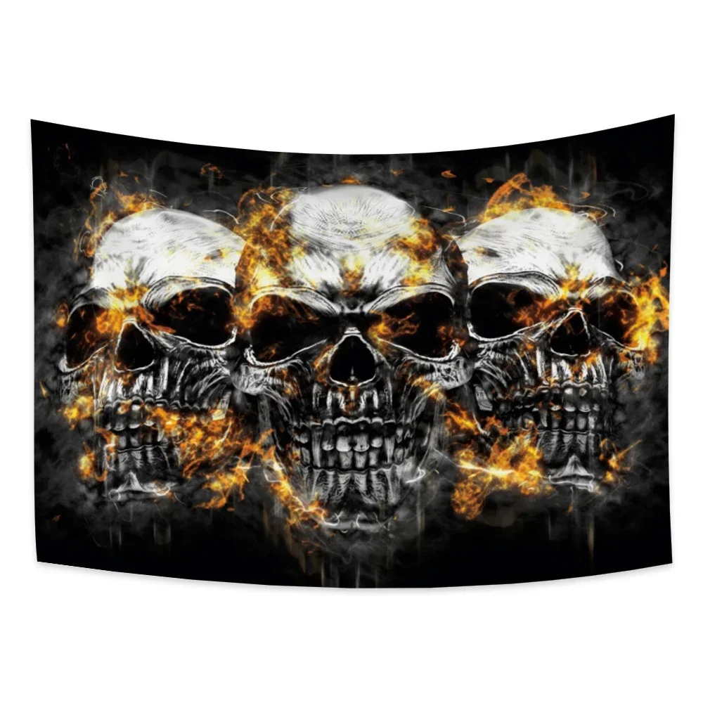 Witchcraft Skull Moon Tapestry Mountain Wall Hanging Psychedelic Mandala Rug Cloth Home Decor