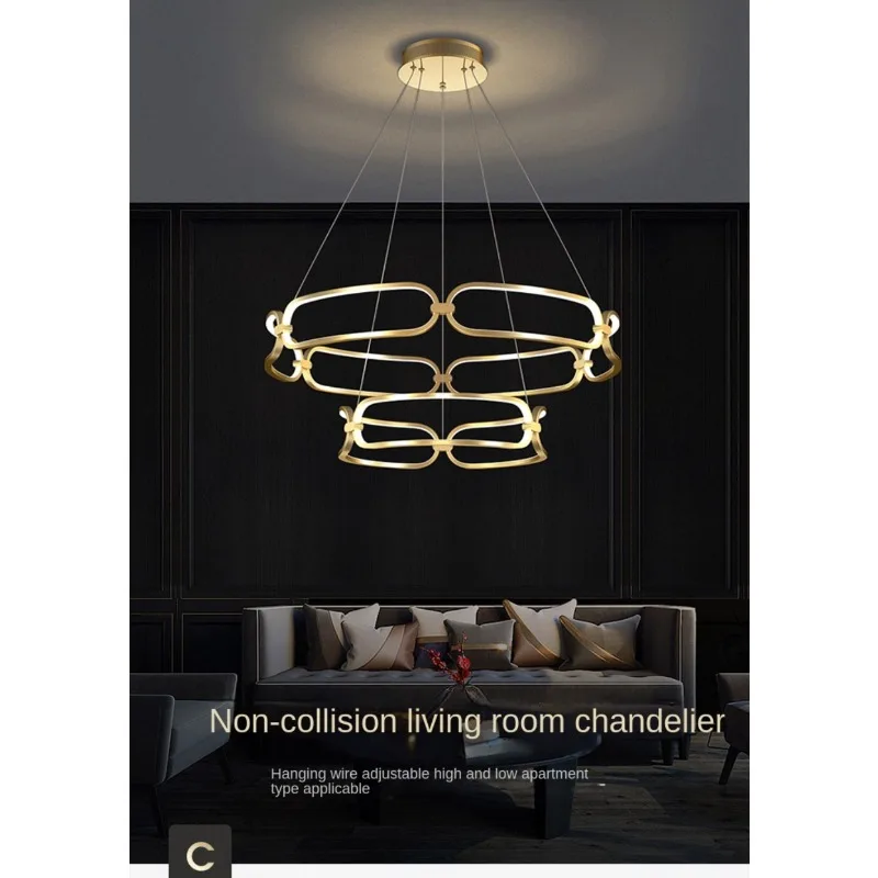 

Chandeliers Light LED pendant lamp luxury modern living room restaurant creative bar front desk red circle designer circular art