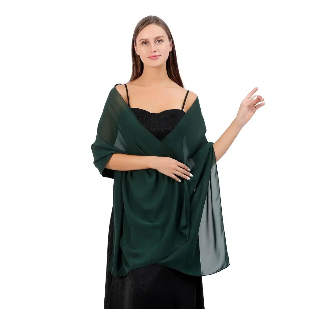 

Non-fading Shawl Elegant Chiffon Shawls for Weddings Parties Solid Color Evening Dress Scarves for Brides Bridesmaids Cheongsam
