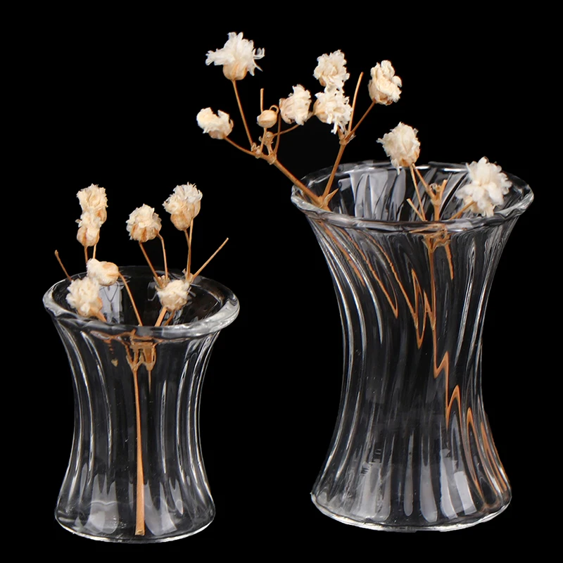 

1:12 Dollhouse Miniature Glass Vase Transparent Storage Jar Flowerpot Home Garden Decor Handcrafted Accessories