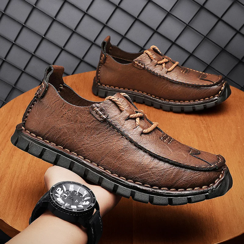 

Business Formal Shoes 100% Cow Leather Casual Shoes Winter Men Loafers Slip On Fashion Moccasins Outdoor Tooling shoes 2023