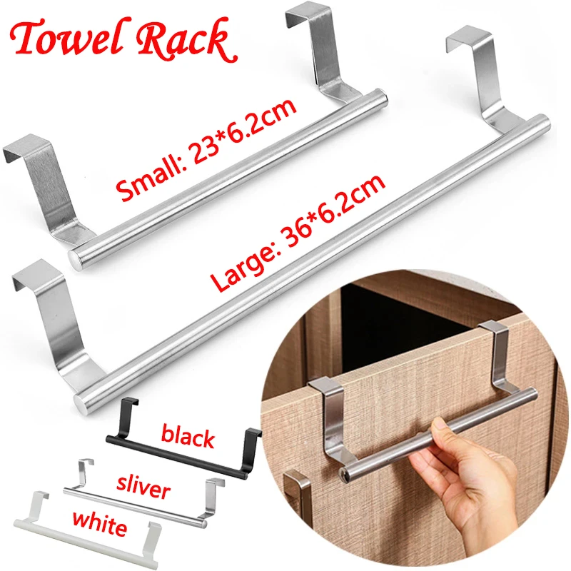 

Towel Racks Over Kitchen Cabinet Door Towel Rack Bar Hanging Holder Bathroom Shelf Rack Home Organizer Wall Hook Shelf Hanger