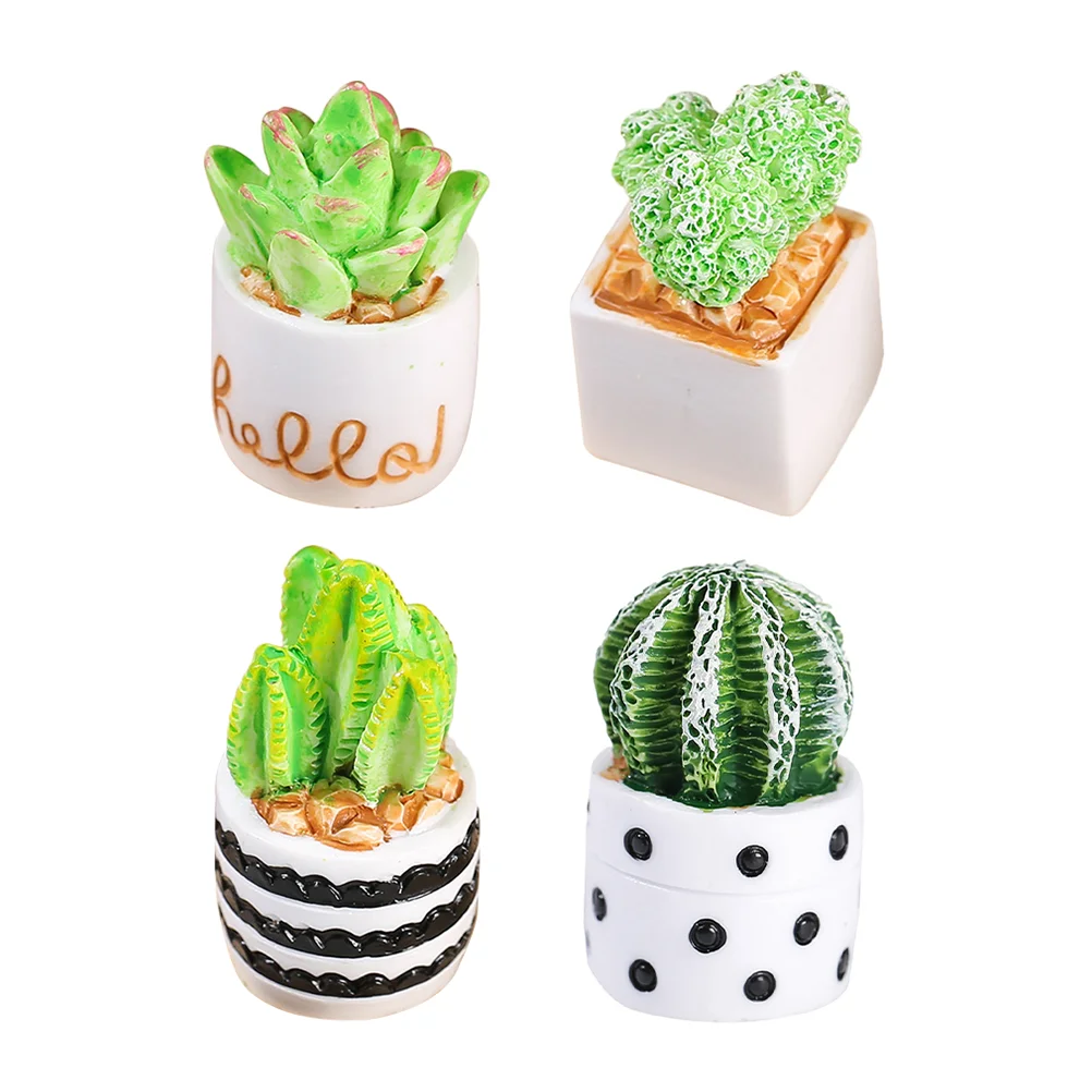 

4pcs Unique Artificial Potted Plants Mini Artificial Plants with Pots