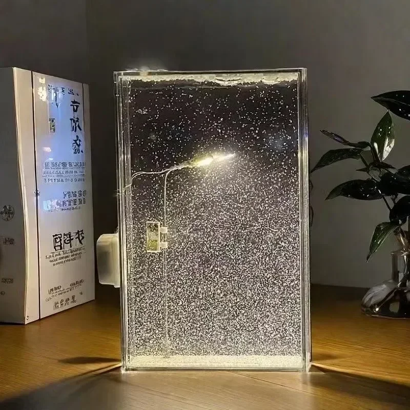 Снежная сцена уличный фонарь струящийся маленький ночник снежная ночь имитация