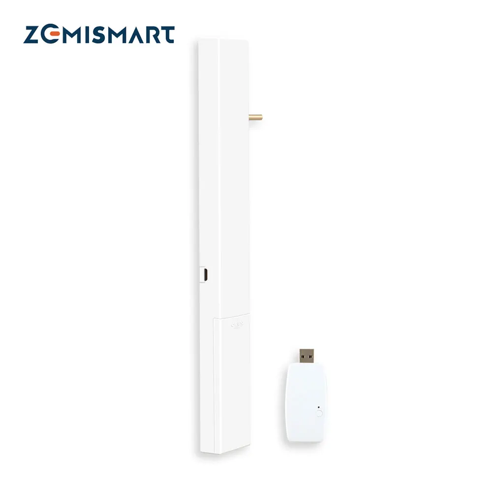 Zemismart Zigbee Tuya Curtain Driver with Solar Panel for Dimmer Window Blinds Shade Rechargeable Motor Alexa Google Home Voice