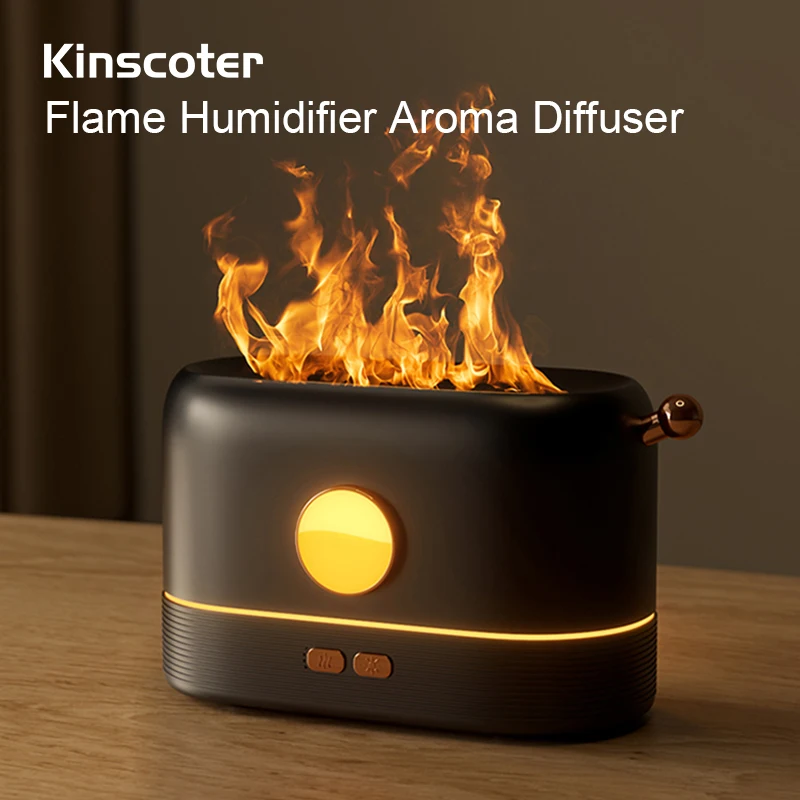 

200ml Realistic Flame Humidifier USB Portable Essential Oil Fire Aroma Diffuser Ultrasonic Atomizer For Aromatherapy Cool Gift