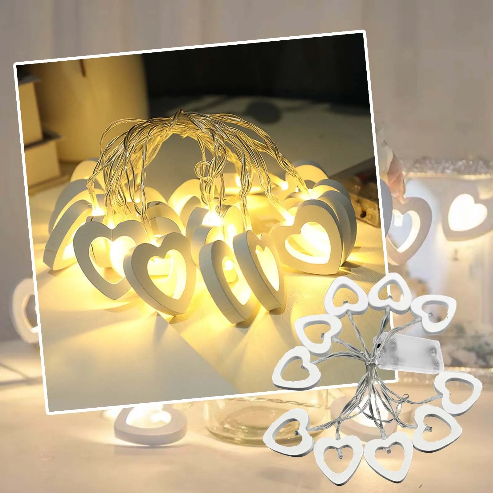 

Деревянная Подвесная лампа, светящаяся лента с теплым белым светом, праздничный светильник серии s, прозрачная мини-светильник, 50 шт.