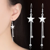 kharisma fashion jewelry pentagram tassel dangle earrings korean style ear wear for women girls