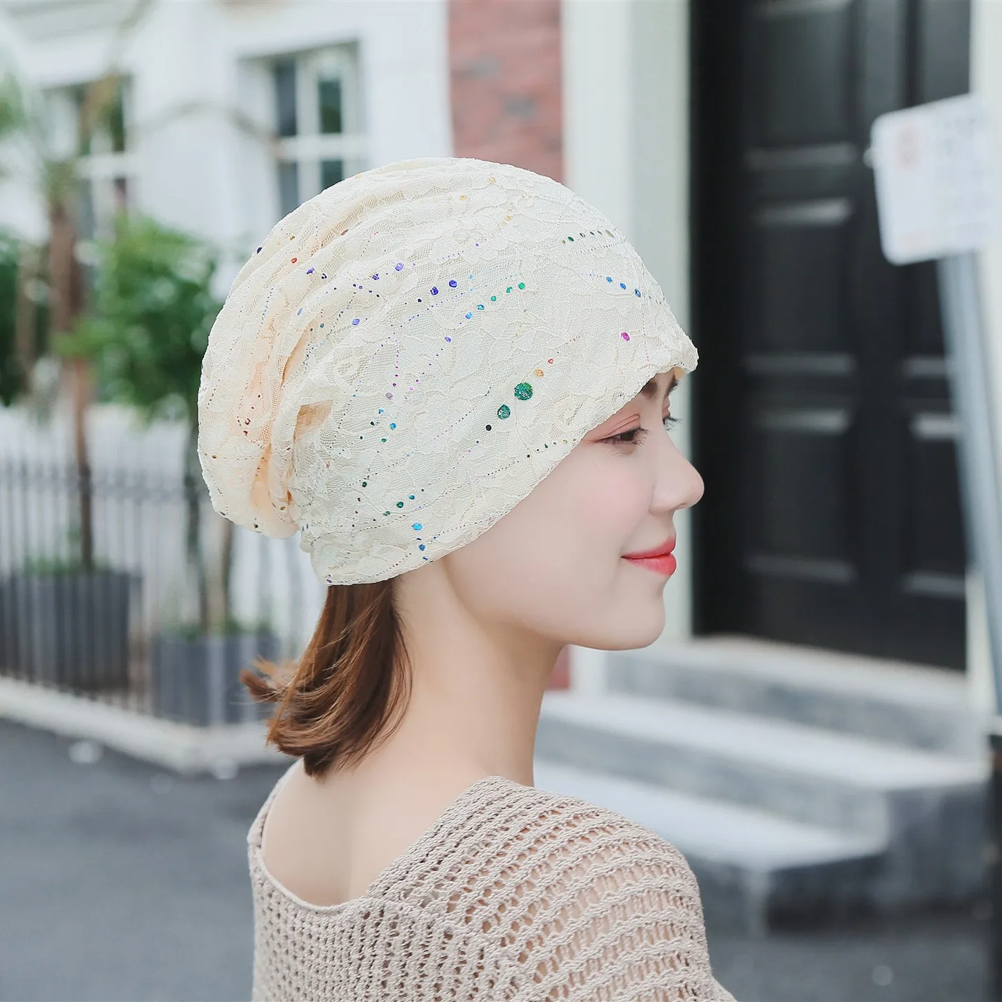 Шляпа подходит для лысого ношения женская тонкая модная летняя кепка