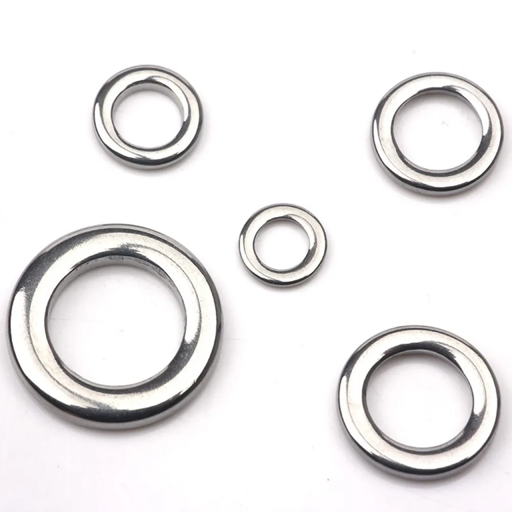 

5 Types Duty Fishing Solid 8Word Ring SeamlessSplit Single Connection 304Stainless Steel Flattening BoatFishing Tool Accessories
