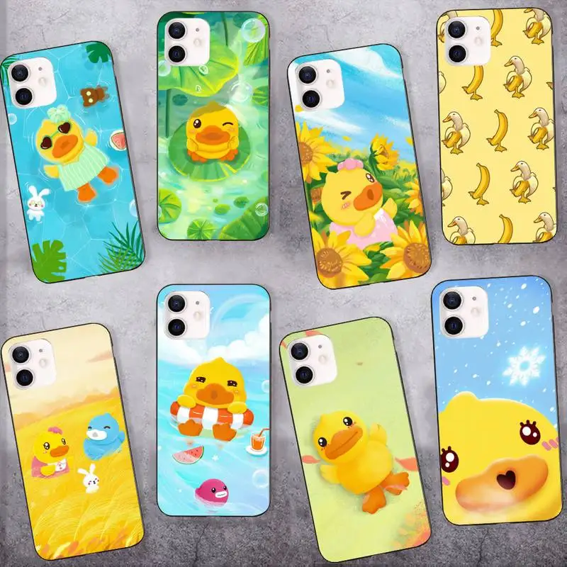 

Cute Duck Phone Case for iPhone 11 12 13 Mini Pro Max 8 7 6 6S Plus X 5 SE 2020 XR XS Funda Case