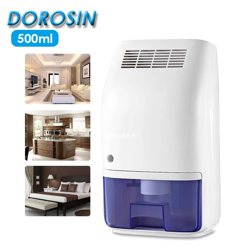 500ml Portable Mini Dehumidifier For Wardrobe Shoe Cabinet Bathroom Small Space Electric Moisture Absorber 100V-240V