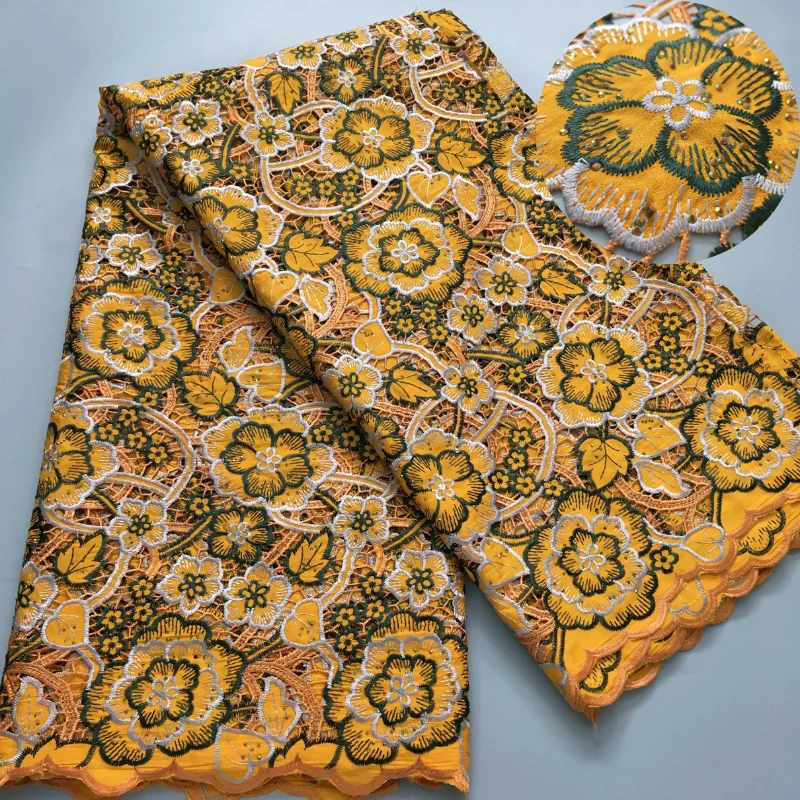 Африканская Кружевная Ткань 2024 Высокое Качество 5 Ярдов С Отверстиями