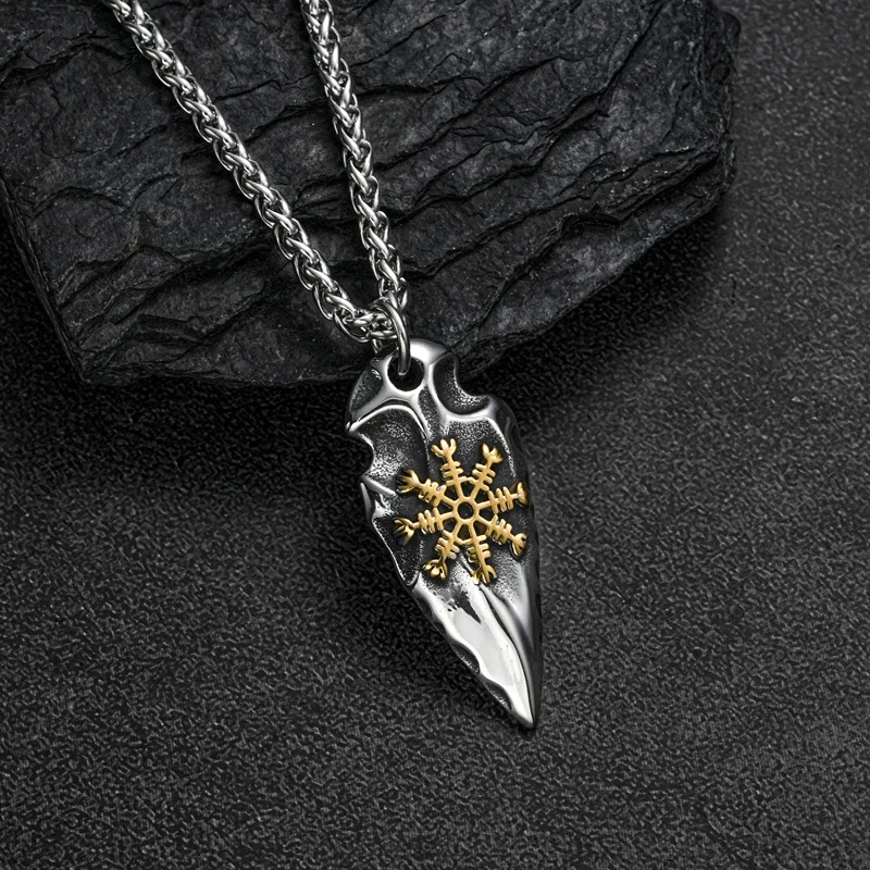 Фото Скандинавский Одина Викинг Vegvisir кулон ожерелье из нержавеющей стали для мужчин винтажный компас шлем пот ожерелье модный амулет ювелирные изделия №3