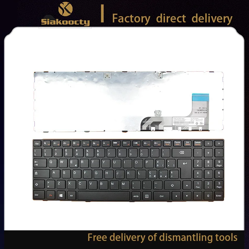Клавиатура для ноутбука Lenovo Ideapad 100-15IBY 100-15IB итальянская наклейка с рамкой и