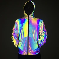 autumn and winter colorful reflective jacket fashion mens womens hooded jacket plus size jacket man hoodies fashion hoodie men