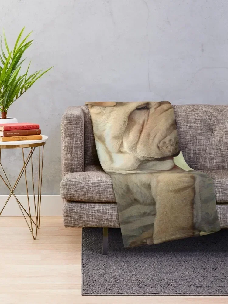 Пушистое одеяло для щенков Shar Pei