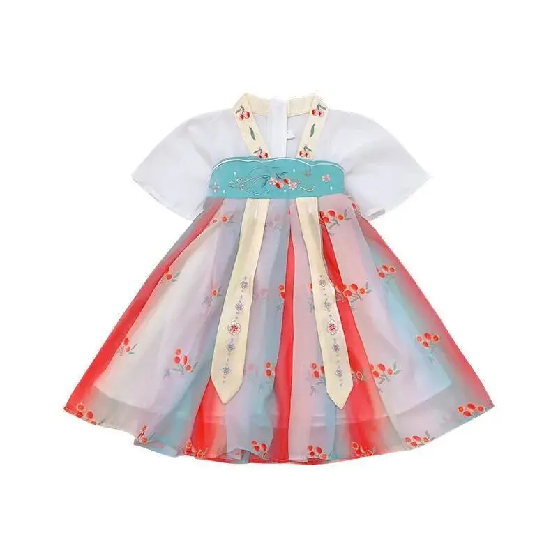 Платье для девочек Hanfu Летнее Детское платье-Ципао в китайском стиле новое платье