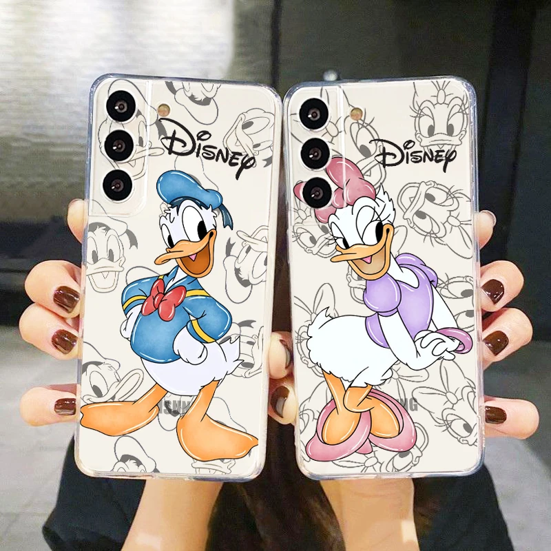 

Daisy Donald Duck For Samsung Galaxy S23 S22 S21 S20 Ultra Plus Pro S10 S9 S8 S7 4G 5G Transparent Soft Phone Case Coque Capa