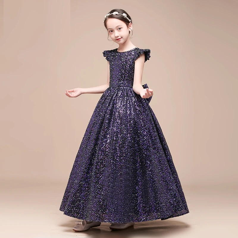 

Children Female Princess Model Catwalk Evening Flower Girl Dresses Small Host Piano Costume 2023 New