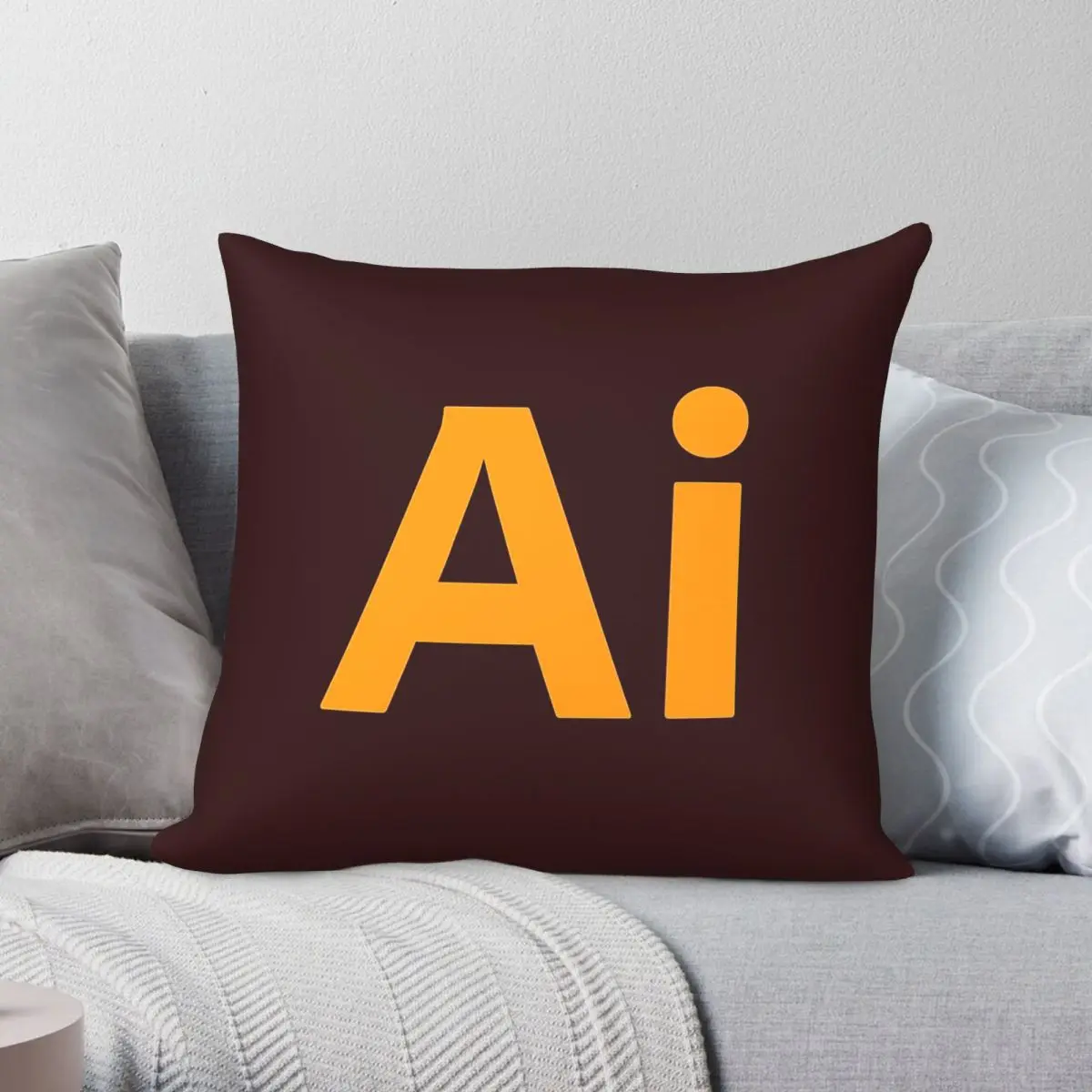 Фото Квадратная наволочка Adobe Illustrator из полиэстера, льна и бархата, креативная декоративная наволочка на молнии, чехол для автомобильной подушки, оптом №1