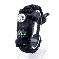 2022 military emergency braided survival bracelet with sos led paracord outdoor camping rescue rope bangles compass whistle