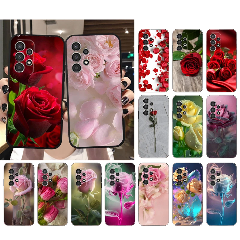 

Rose Phone Case for Samsung Galaxy A73 A13 A22 A32 A71 A33 A52 A53 A72 A73 A51 A31 A23 A34 A54 A52 A53S Funda
