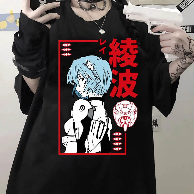 Женская футболка Bandai с японским аниме рисунком Рэй Аянами Евангелион женская