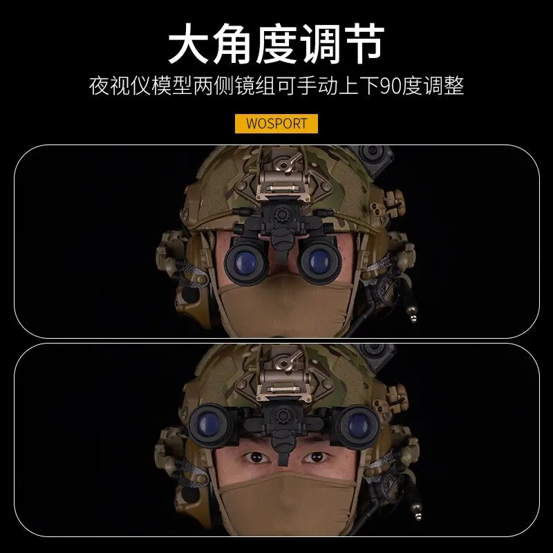 Фото Бинокулярные очки ночного видения AN/PVS31 (модель NVG) с подсветкой, без функциональности, для шлема FAST, косплея, военной экипировки, реквизит №4
