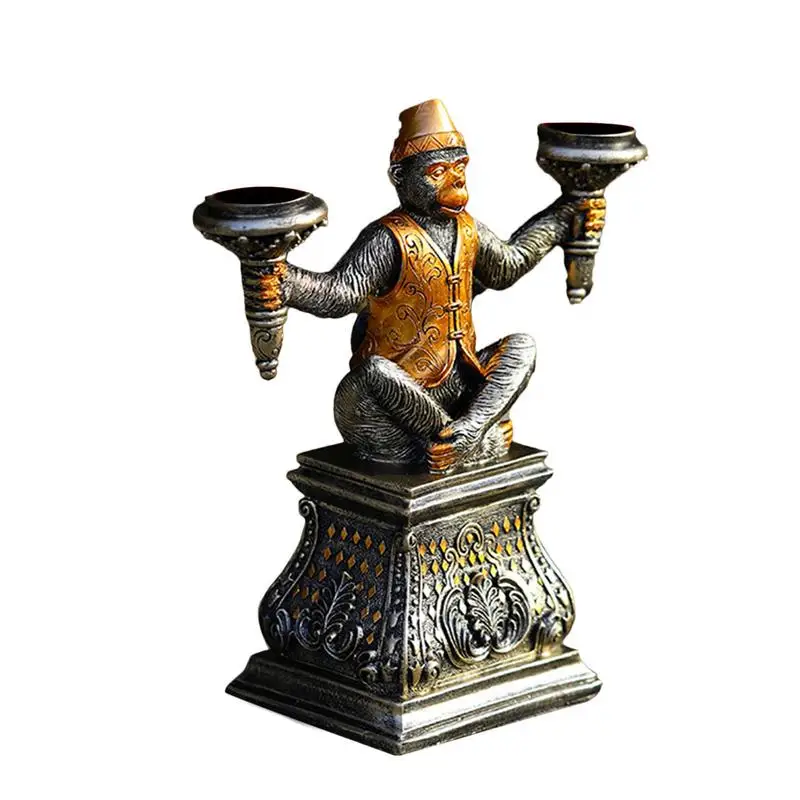 

Candle Stand Holder Monkey Candlestick Decoration Resin Candelabra Centerpieces Pillar Candle Stand For Home Coffee Table Fits 1