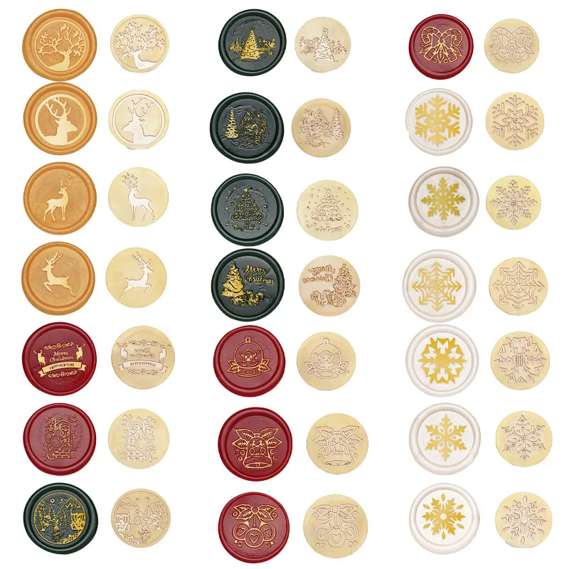 

Christmas New Year Fire Paint Seal European Retro Series Student Hand Account Envelope Invitation Gift Wax Print Wedding Stamp