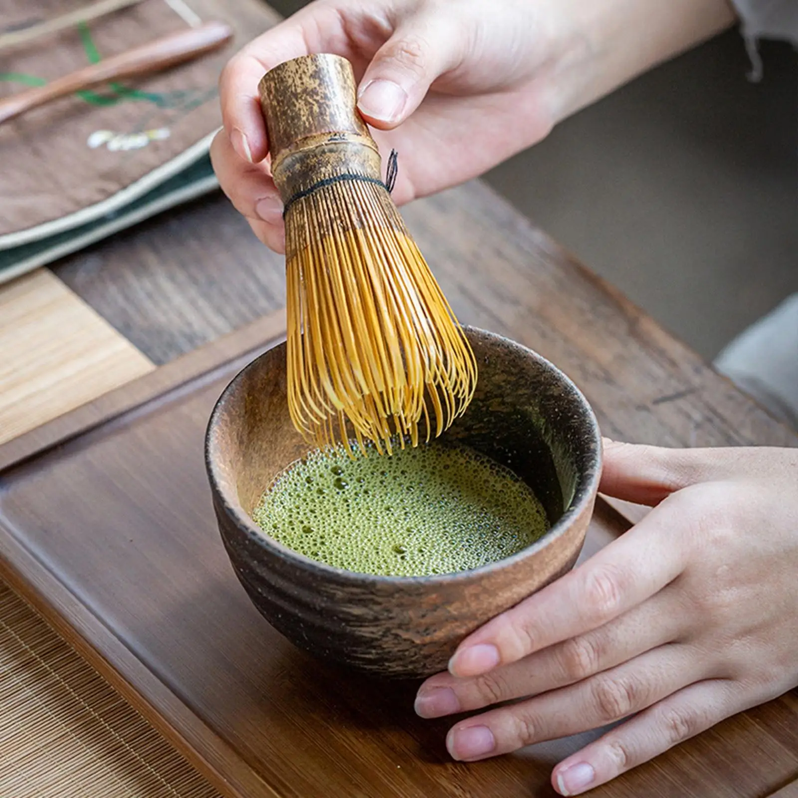 

Traditional Japanese Matcha Tea Set Ceramic Bamboo Cup Starter Kit for Beginner