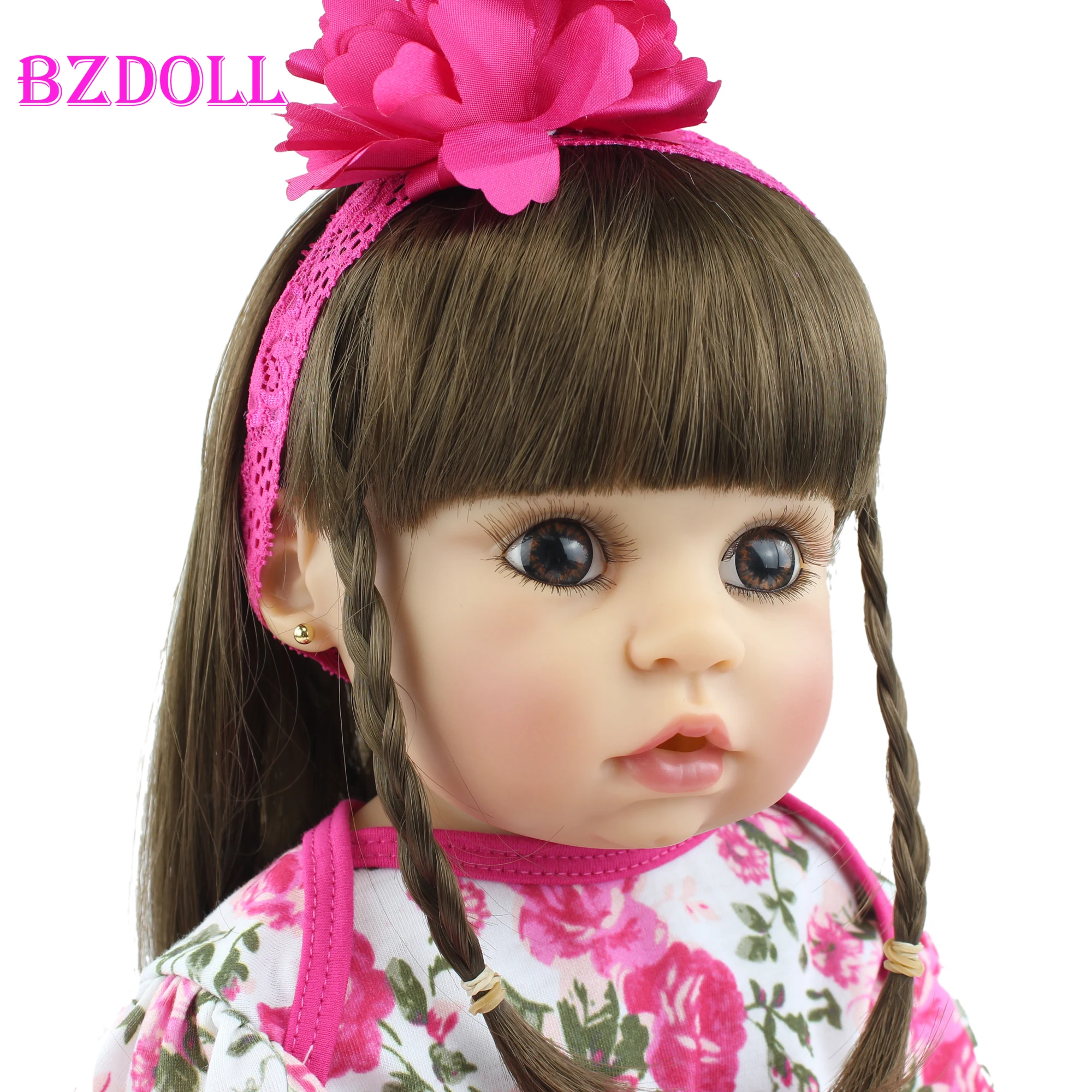 Кукла реборн силиконовая виниловая 55 см с серьгами | Игрушки и хобби