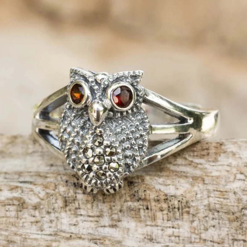

Fashion Simple Red Eyed Owl Rings For Women Holiday Gift Vintage Silver Color Index Finger Ring Retro Gothic Jewelry Accessories