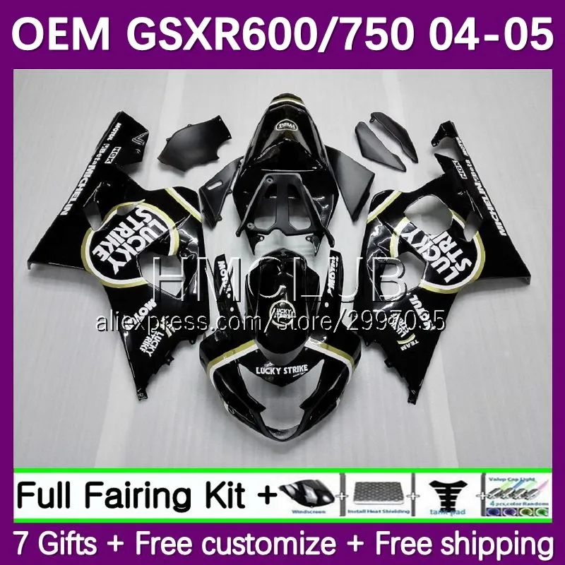 

OEM Injection For SUZUKI GSXR 750 600 CC 600CC GSXR-600 K4 59No.8 GSXR600 GSXR750 2004 2005 GSXR-750 04 05 Fairing lucky black