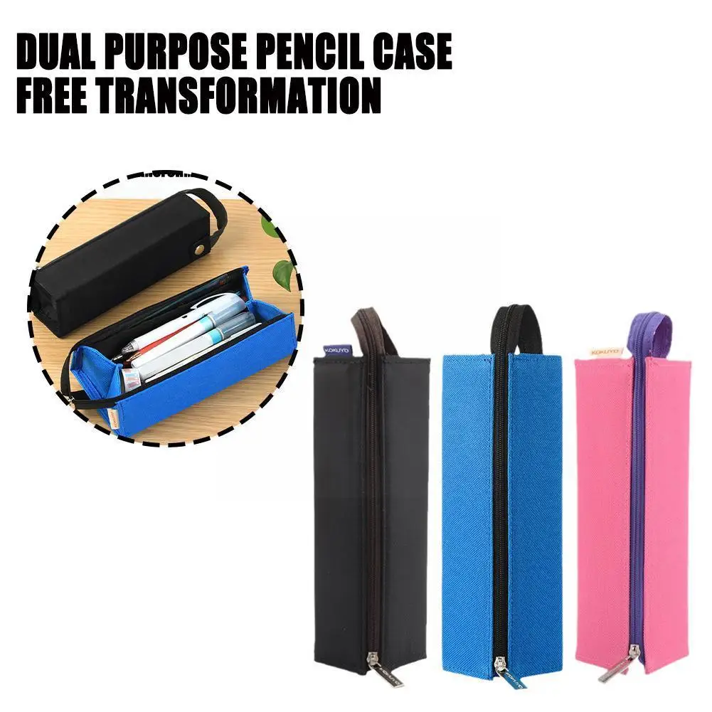 

1pcs Japanese Pencil Bag High Quality Large Opening Bag Capacity Square Supplies School Pen Pencil Bag Stationery Large Cos M4v7