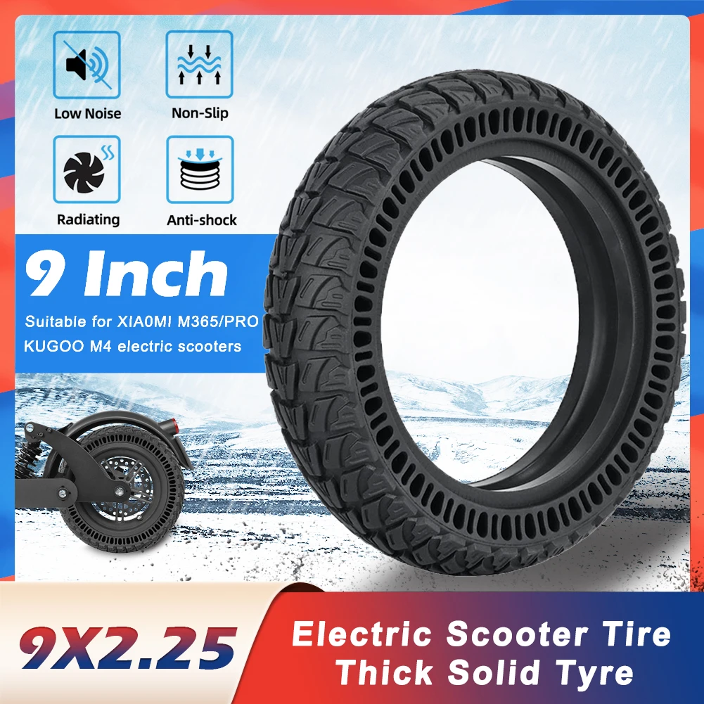 

New 9 Inch 9x2.25 Solid Tire Non-Slip Wear-resistant Rubber Tire For Xiaomi M365/PRO KUGOO M4 Electric Scooters Cycling Tyre