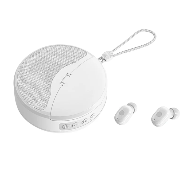 

Mini Wireless Bluetooth Speaker 2 in 1 Earphone TWS Subwoofer Stereo Hands-Free Multi-Function / TF Card / FM(White)