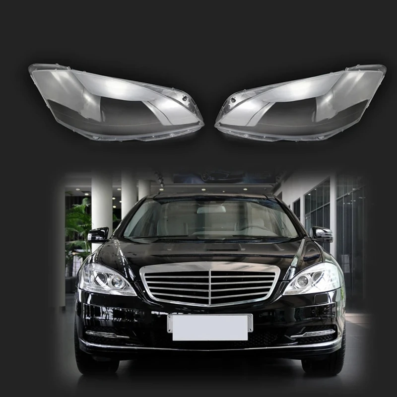 1Pair Front Headlight Shell Lampshade Part Kit For Mercedes-Benz W221 S280 S300 S350 S500 2010-2013