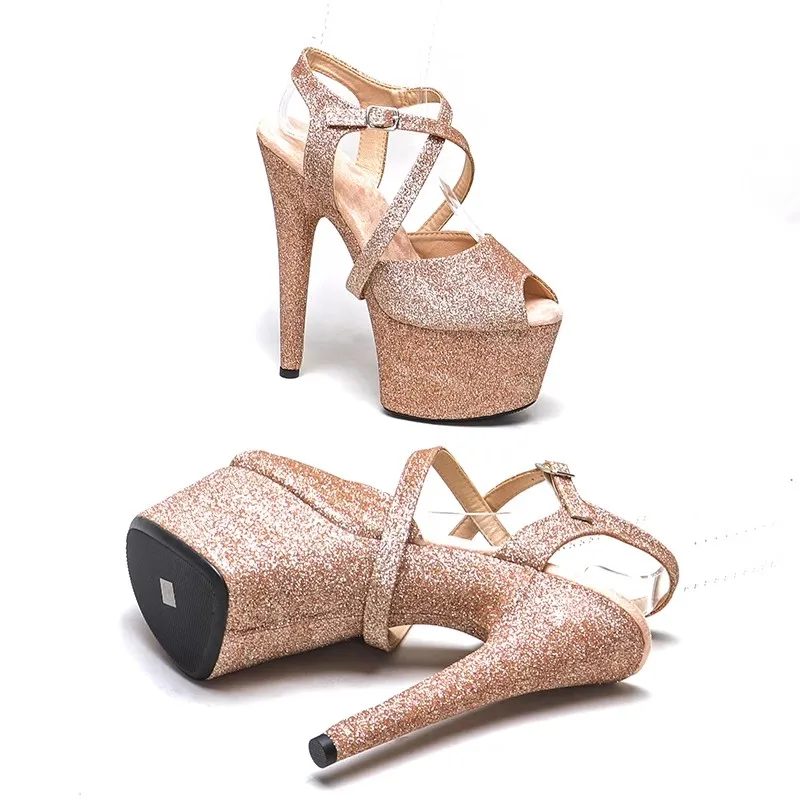 LAIJIANJINXIA блестящие босоножки на высоком каблуке нового цвета 17 см/7 дюймов