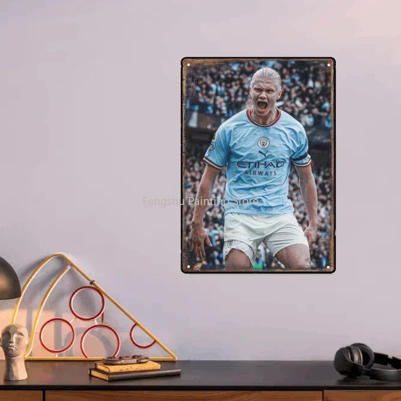 Erling Haaland винтажные металлические жестяные вывески картина домашняя
