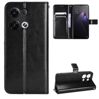 for oppo reno8 leather flip stand luxury phone case oppo reno8 8 pro 8 pro plus leather crazy horse pattern case with hand strap