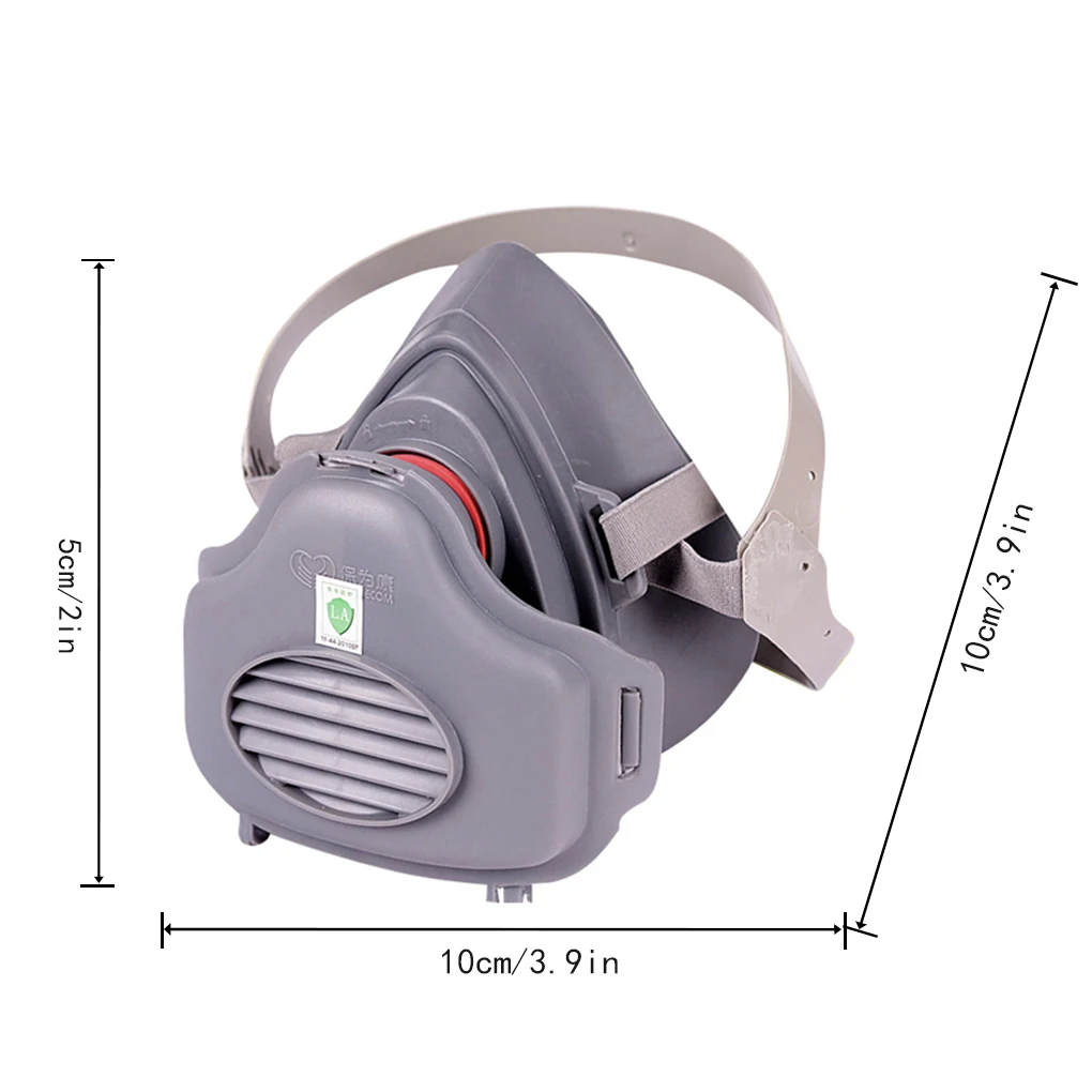 

2/3 Face Guard Reusable Dust-proof Face Shield Rubber Facial Protector for Industrial Coal Mine Dust Painting
