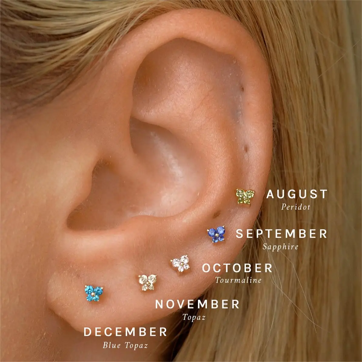 1 шт. мини-серьги-гвоздики из нержавеющей стали с камнем 12 созвездий