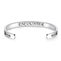 2022 stainless steel c shaped bracelet encounter fashion titanium steel bracelet adjustable english accessories