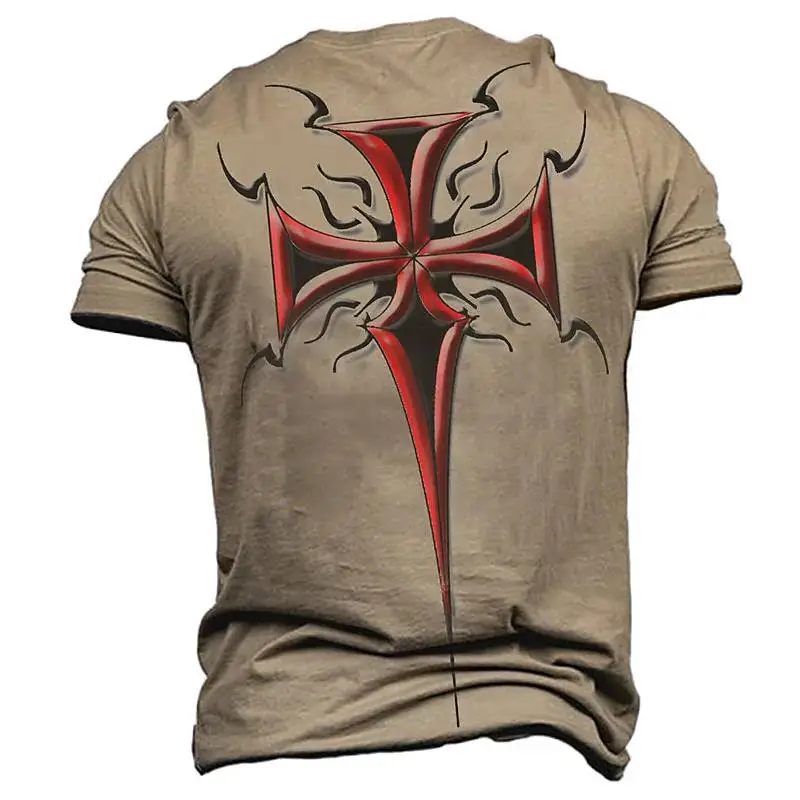 

Футболка мужская оверсайз с принтом, топ с круглым вырезом и коротким рукавом, с распятием, уличная одежда, модная рубашка в стиле Харадзюку,...