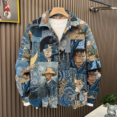 KOLMAKOV Мужская куртка из полиэстера с мультяшным рисунком